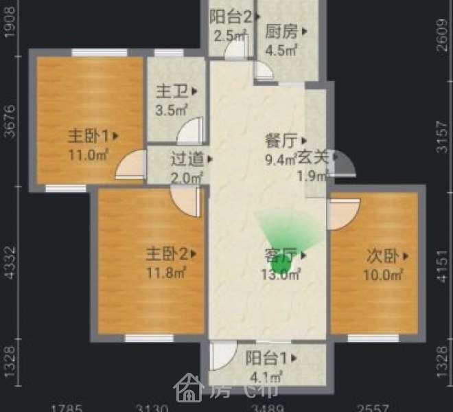 荔园南红岭 中间楼层 方正三房 满五年 免个税
