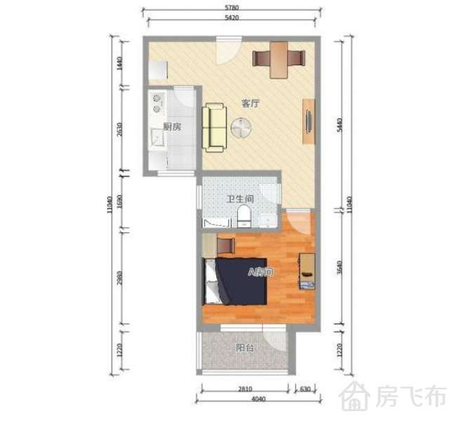龙华鸿荣源壹成中心花园一房一厅精装修