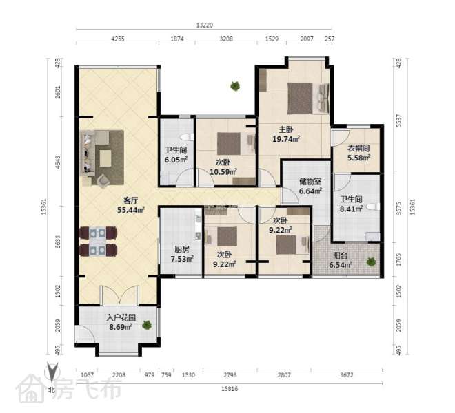 宏发领域 前海宝中精装四房 满5唯1 实用面积高 看房方便